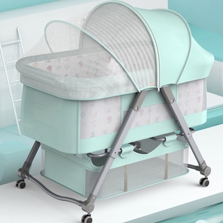 🔥Hot sale🔥Baby Bed Child Bed Multi-purpose Bed Mosquito Net Folding Has Wheels, Shaker, Portable Child Bed Baby Sleeping
