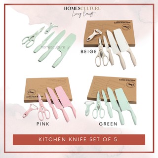 Kitchen Knife Set 5 in 1 5pcs Knives Set Set Pisau Dapur 5 in 1