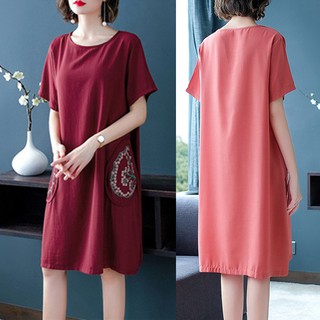【X-style】（New style）Ladies' fashion temperament embroidered mid-length dress (1)
