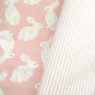 Sweet Pink Rabbit Quality 100% cotton fabric/kain diy cotton cloth