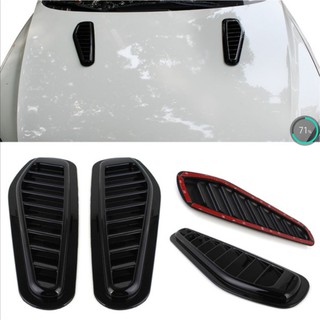1Pair Car Decorative Air Flow Intake Scoop Turbo Bonnet Vent Cover Hood Fender Black