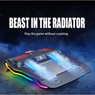MAX-RGB Gaming Laptop Cooler TWO Fan Two USB Port Led RGB Lighting Notebook Stand for Laptop 12-17 inch base para Laptop