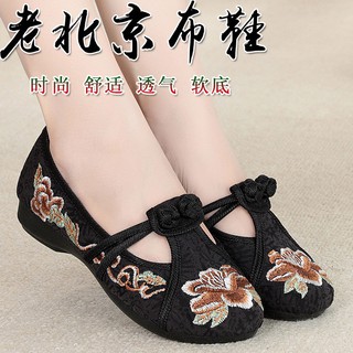 ✴Old Beijing cloth shoes female hanfu embroidered ancientry comfortable soft bottom round head national wind antiskid m