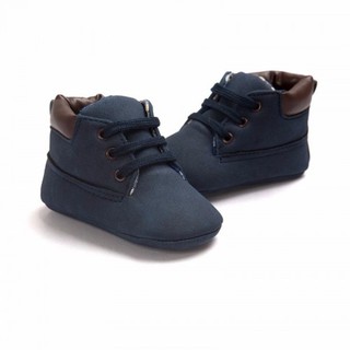 KASUT BABY BOY BOOT BLUE PRE WALKER SOFT SOLE (TAPAK LEMBUT)