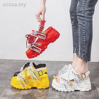 New Sports Sandals Female Graffiti Patent Leather Casual Beach Shoes