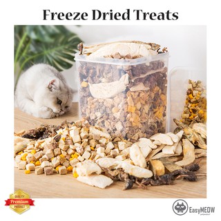 Freeze Dried Premium Dog Treats / Cat Treats -Dog Snack 90g / 180G Dried Salmon - Cod Fish - Chicken - Duck