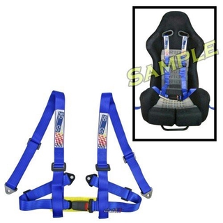 1 Pcs 4 Point Bucket Safety Seat Belt 2" Inch Seat Belt Blue
