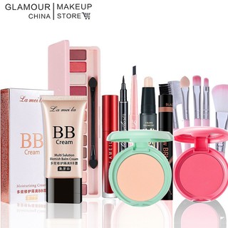 Makeup Set 10pcs/lot Beginner Face Basic Make Up Set Eyeshadow Palette Longlasting BB cream