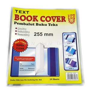 Clear Plastic Text Book Cover Protector Pembalut Buku 255mm (10sheets/pkt)