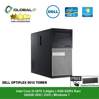 (Refurbished Desktop) Dell Optiplex 9010 Tower / Intel Core i5 / 4GB DDR3 Ram / 250GB HDD / DVD / Windows 7 Pro