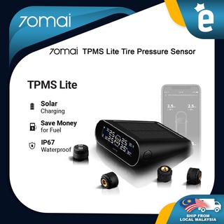【GLOBAL】70mai TPMS Lite Tire Pressure Monitoring System Midrive T02 USB Solar Charging - App Control
