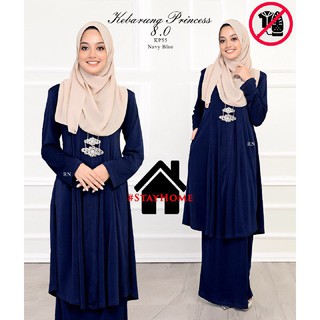 Baju Kebarung Princess 8.0 Kebarung Labuh Plain Moden Muslimah Moss Creepe Tak Payah Gosok Size S -2XL Nursing Friendly (2)