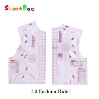 1:3 Fashion Ruler for Design in Notebook Small Clothing Pattern Drafting Tools; Tailor Sewing Pattern Making Tools for a Doll