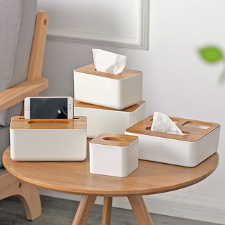 Wood grain tissue box drawer tray living room home home creative simple toilet restaurant tube multi-function remote control storage box roll