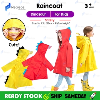 Realeos Dinosaur Rain Coat for Kids Boy & Girl Toddler Jacket Rainwear - RB64