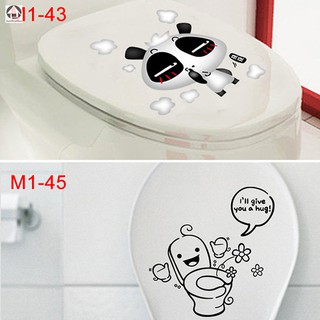 Toilet Seat Wall Stickers Home Decoration Art Funny Waterproof Removable for Bathroom Washroom