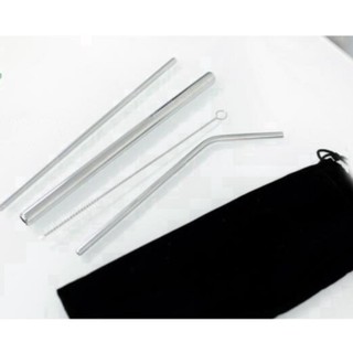 5pcs Stainless Kit Steel Drinking Straw Reusable Bend Stirring Milk Rod Set