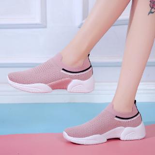 New Women's Shoes Breathable Flying Woven Casual Sport Shoes