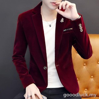 Chrismas❒The new 2019 small suit jacket male han edition cultivate one's morality leisure paragraph handsome qiu dong v (1)