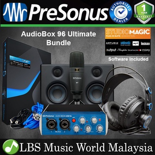 PreSonus AudioBox 96 Studio Ultimate Bundle Complete Hardware & Software Recording Kit with Studio Monitor Speaker