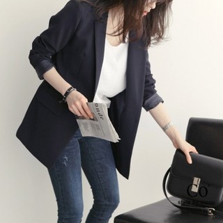 Web Celeb Style Korean Casual SingleButton Blazer Long Sleeve Slim Blazer Janket