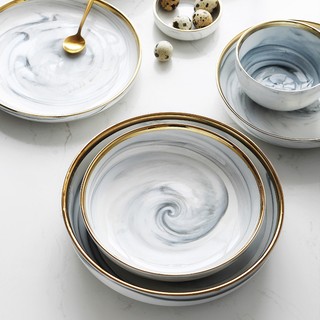 Nordic Ceramics Western Dish Bowl Pasta Dish Creative Marble Plate