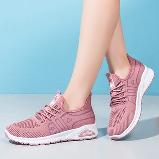 2021 New Women's Shoes Fashion Soft Sole Flying Woven Sneakers