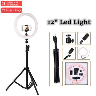12" LED Ring Light 24W Dimmable Photography Selfie Lights With Tripod For iPhone HUAWEI SAMSUNG