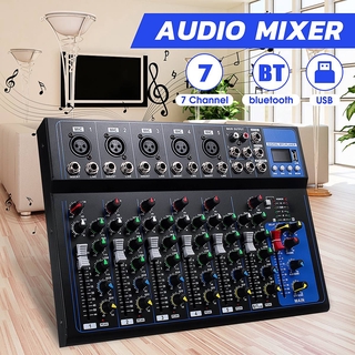 CLAIRE 7 Sound Mixer Channel Audio Mixer Bluetooth Portable Mixer USB Interface Computer Input 48V