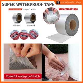 [Ready Stock] Super Waterproof Tape Butyl Rubber Aluminium Foil Tape for Roof Pipe Repair
