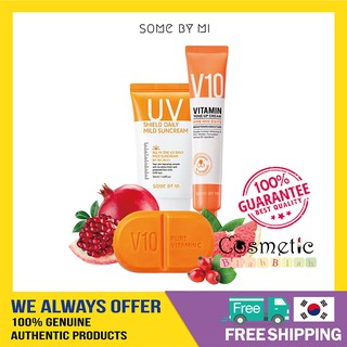[SOMEBYMI] UV Shield Daily Mild Sun Cream / V10 Vitamin Tone up Cream / Pure Vitamin C V10 Cleansing Bar