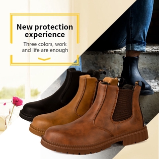 Ready stock Anti-smash and Anti-puncture Safety Shoes Waterproof and Oil-proof Safety Martin boots for Welders