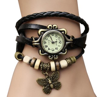 Leather Bracelet Rivet Analog Quartz Bracelet Wrist Watch