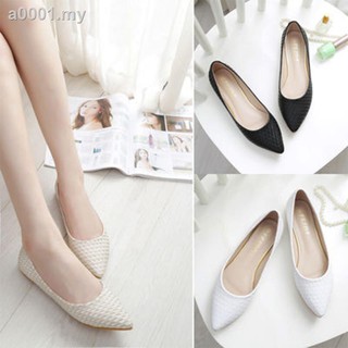Size 35-43 Women Plus Flat Shoes New Korean Version Fashion Wild Woven Upper Design Loafers Pointed Shallow Mouth Casual