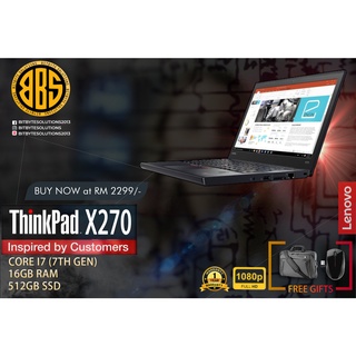 Lenovo Thinkpad X270 Core i7-7th Gen - 16GB RAM - 512GB SSD Dual Battery