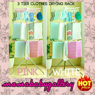 3 tier foldable Cloth Drying rack & hanger