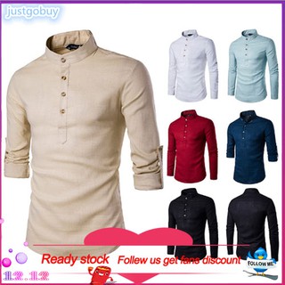 KURTA RAYA 2021Men's Long Sleeve Shirt Cotton Linenbaju raya 2021 baju kurung baju raya baju melayu kurta (1)