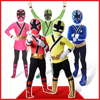 READY STOCK Kids Power Rangers Costume Spandex Full Bodysuit Zentai Halloween Superhero Cosplay Boys Party Outfit Set