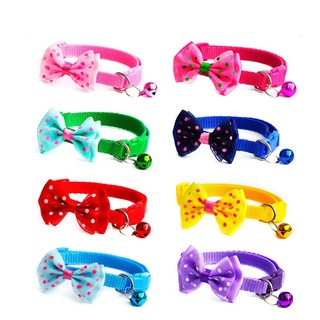 Cute Cat Dog Puppy Adjustable Bowknot Bell Collar Party Necklace Neck Strap