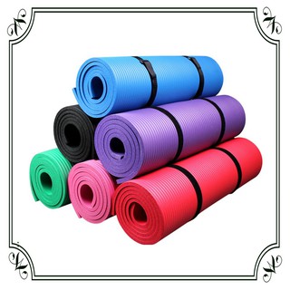 10mm NBR Yoga Mat Extra Thick Non-Slip + Carry Strap (All color)