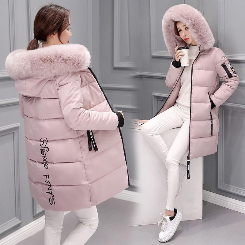 Women's Cotton Jackets Female Cotton-Padded Winter Coat Large Collar Hoody Parka