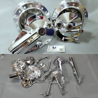 Honda EX5 dream chrome set side stand swing arm front&rear hub double side stand