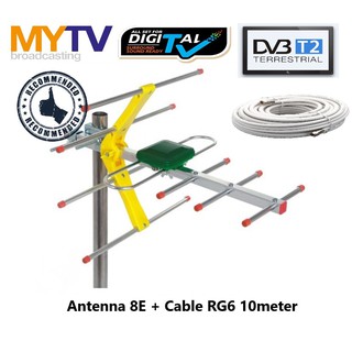 Antenna UHF HDTV Digital TV 8Element Aerial MYTV Myfreeview(optional with cable)