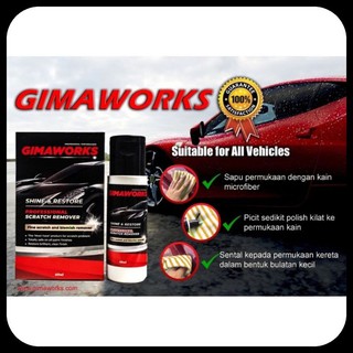Hilang Calar Body Kereta Motor Gimaworks Shine & Restore 60ml Car Scratch Remover Kembalikan Cat Kusam & Pudar