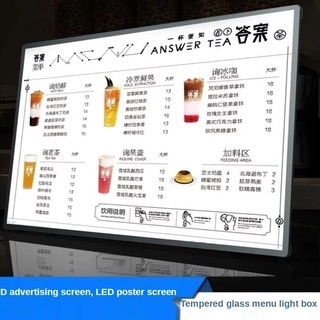 In-store light box price list menu LED luminous ordering card vertical ordering advertising poster display card