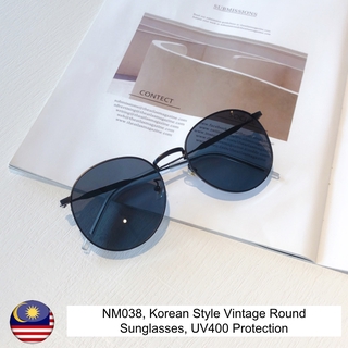 NM038, Korean Style Vintage Round Sunglasses, UV400 Protection, 6241, MDEYEWEAR