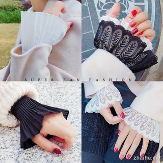 hand sock❏✱∏Korea Aesthetic Goddess Japanese and Korean lace hollow crochet fake sleeve cuff decoration wrist trumpet