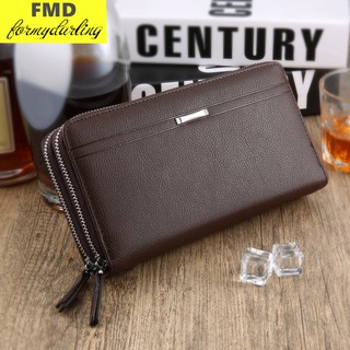 🔥👜Ready Stock👜Men Clutch Bag Long Purse Leather Wallet Zippers Bag Hand Carry (1)