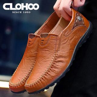 🔥Ready Stock🔥 optional genuine leather men's shoes section perforated soft bottom men's casual shoes men's shoes bre
