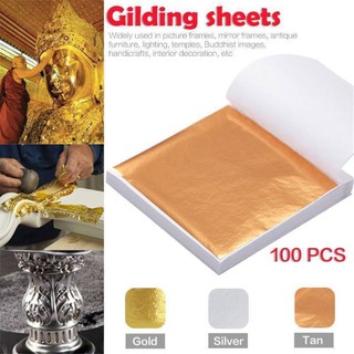 100pcs Art Craft Paper Imitation Gold Sliver Copper Foil Paper Leaf DIY Craft Paper Decor Gilding